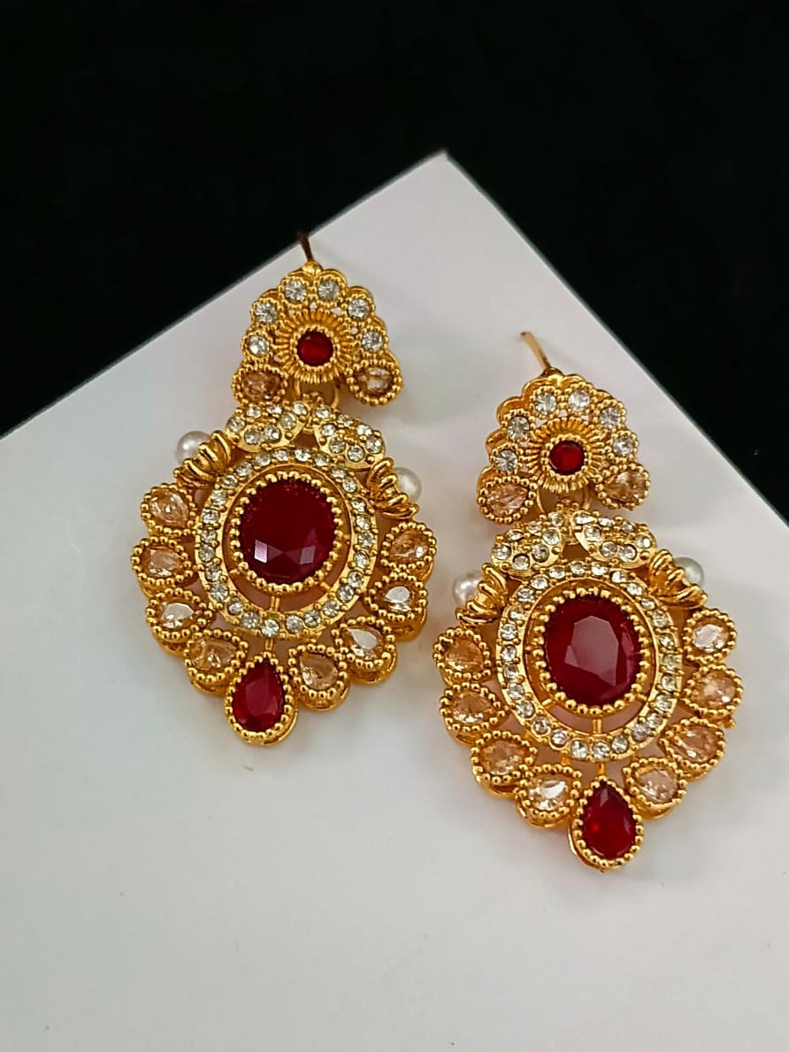 Zircon Stones Earrings Handmade