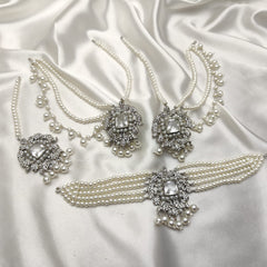 White Pearls Choker Set
