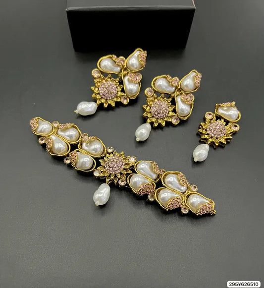 Gold Plated Mop Choker Set