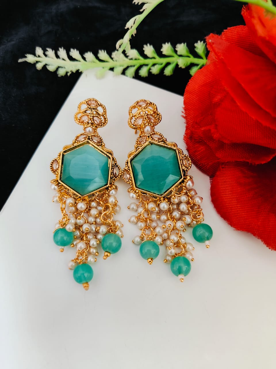 3D Big Stones Earrings