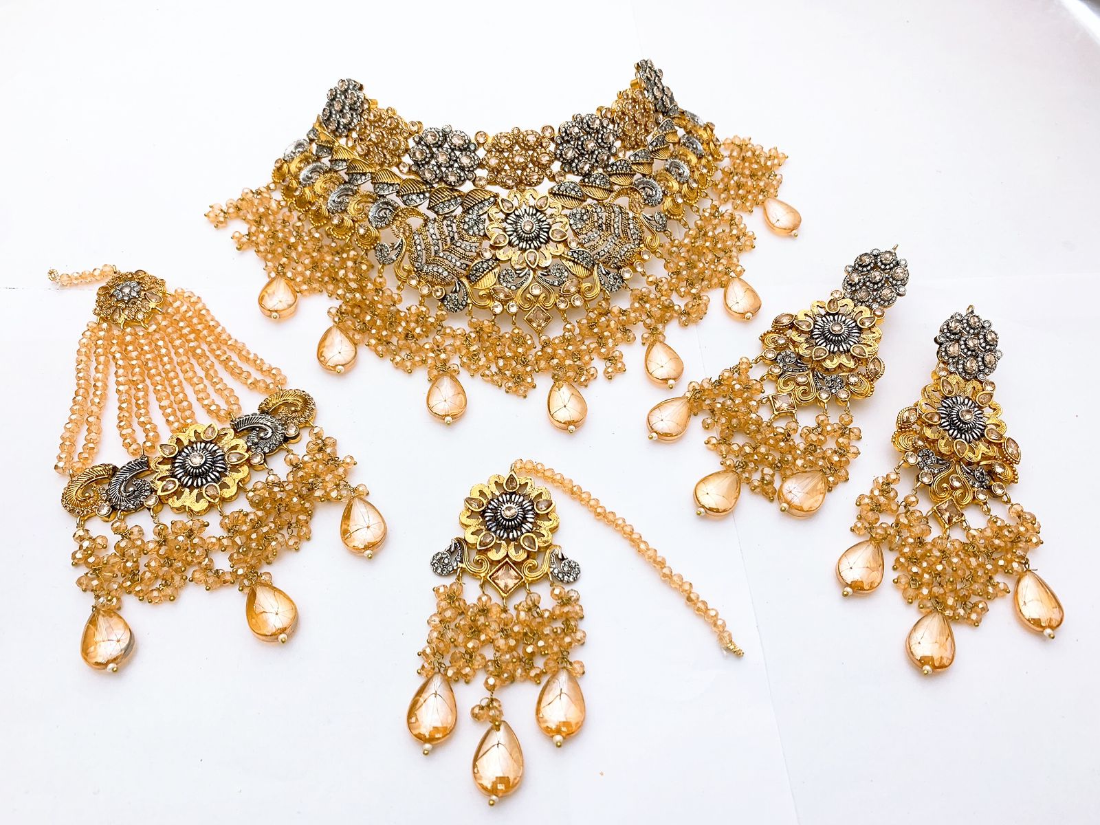 10 Design Native Made Real Stones Bridal Set