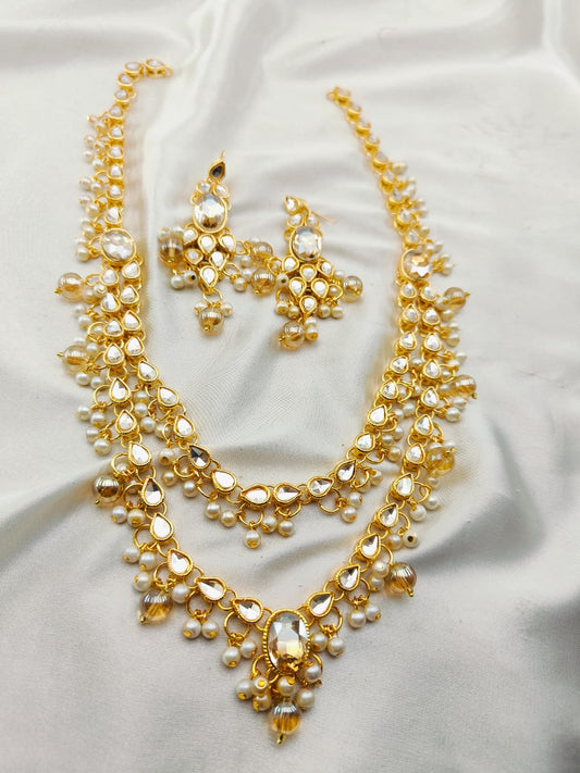 Kundan Stones Mala 2 Line