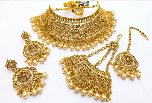 Copper Meterial Bridal Set Real Stones