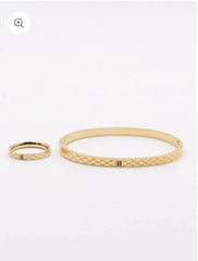 Red & Green Charm Bangle & Ring Set