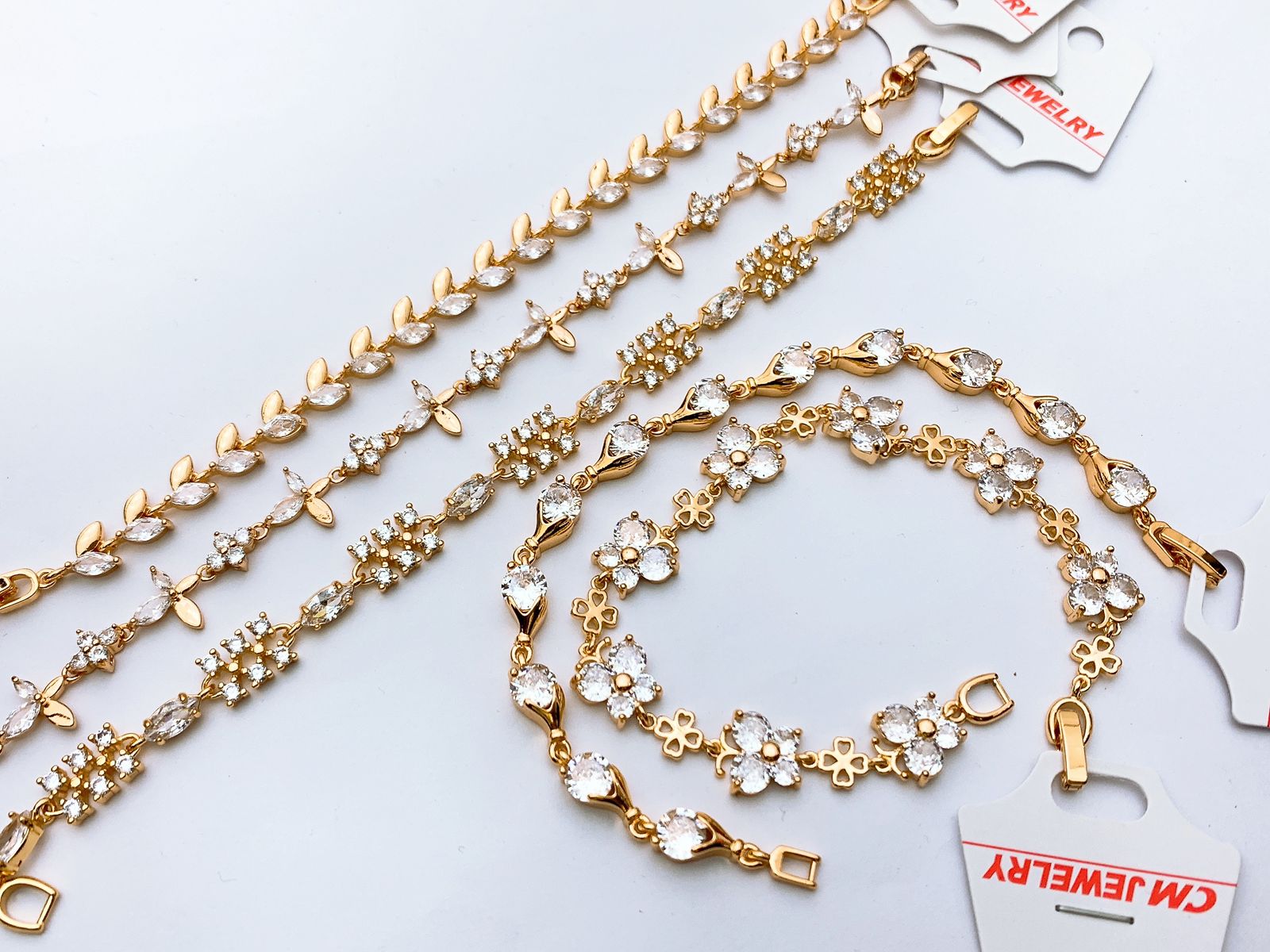 China Gold Bracelet Real Stones