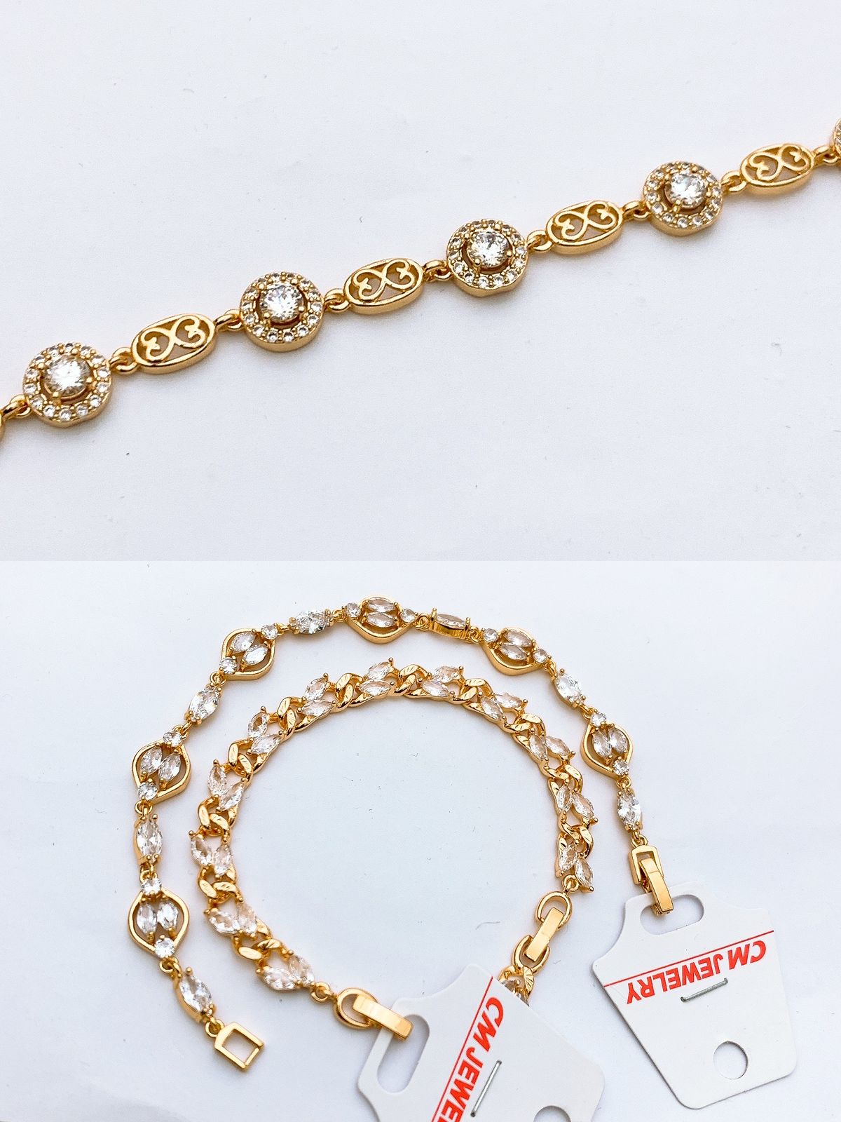 China Gold Bracelet Real Stones
