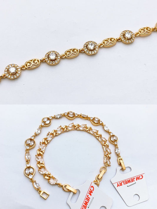 China Gold Bracelet Real Stones