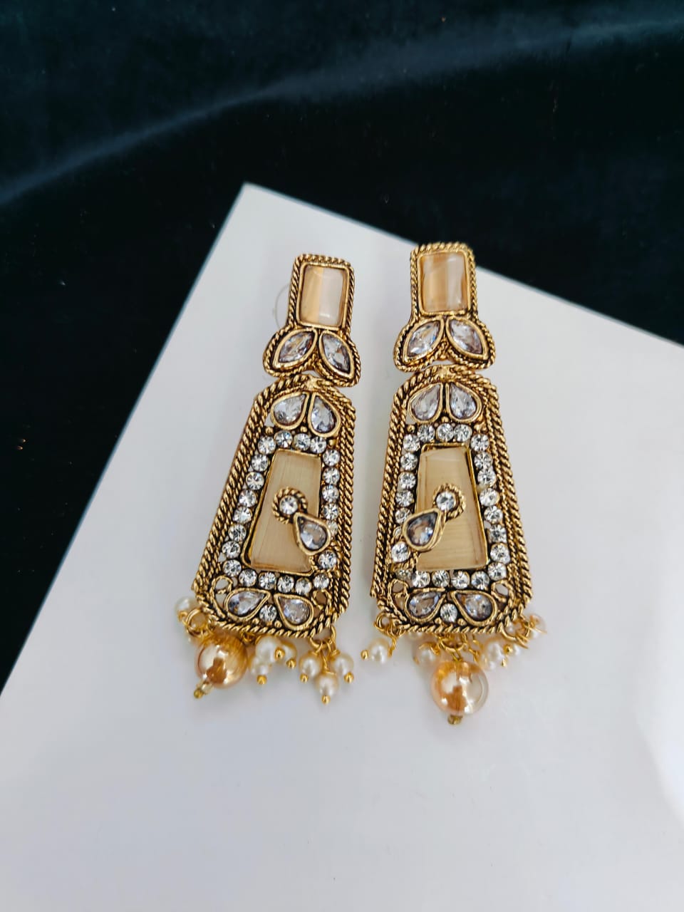 Real Stones Work Earrings